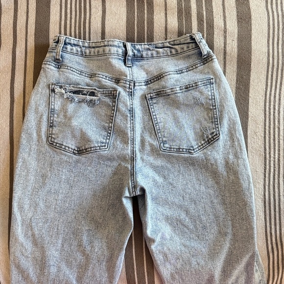 Light Wash Distressed High Waist Straight Leg Jeans | Woman’s 29 - Picture 4 of 5